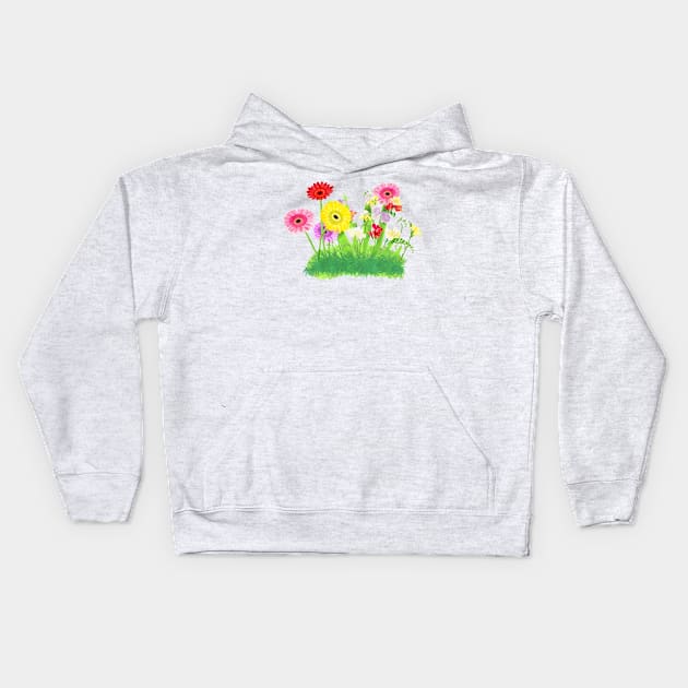 botanical flowers on the theme of ecology and climate conservation Kids Hoodie by sonaart